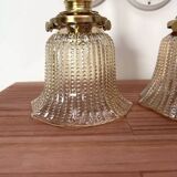 Pair of gold tulip wall sconces