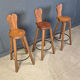 Vintage brutalist bar stools, 1960s - set of 3