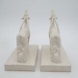 Greenhouse books ceramic cracked Antilopes signed Henri Delcourt art deco