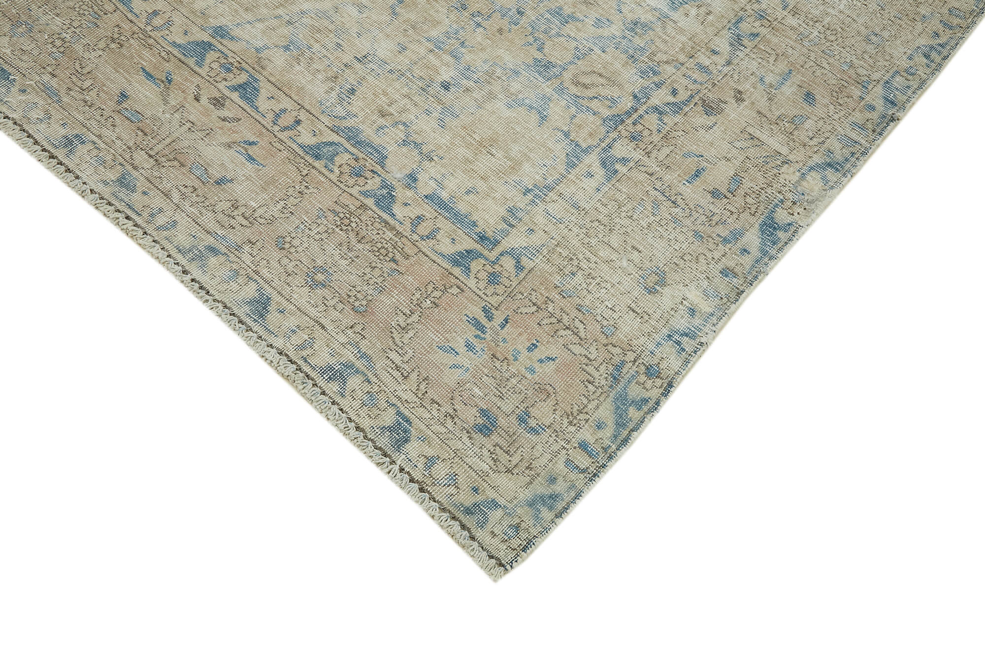 Hand-Knotted Persian Antique 1970s 210 cm x 294 cm Beige Wool Carpet