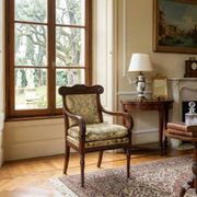 Antique Louis-Philippe armchair in mahogany, Italy, 19th century.