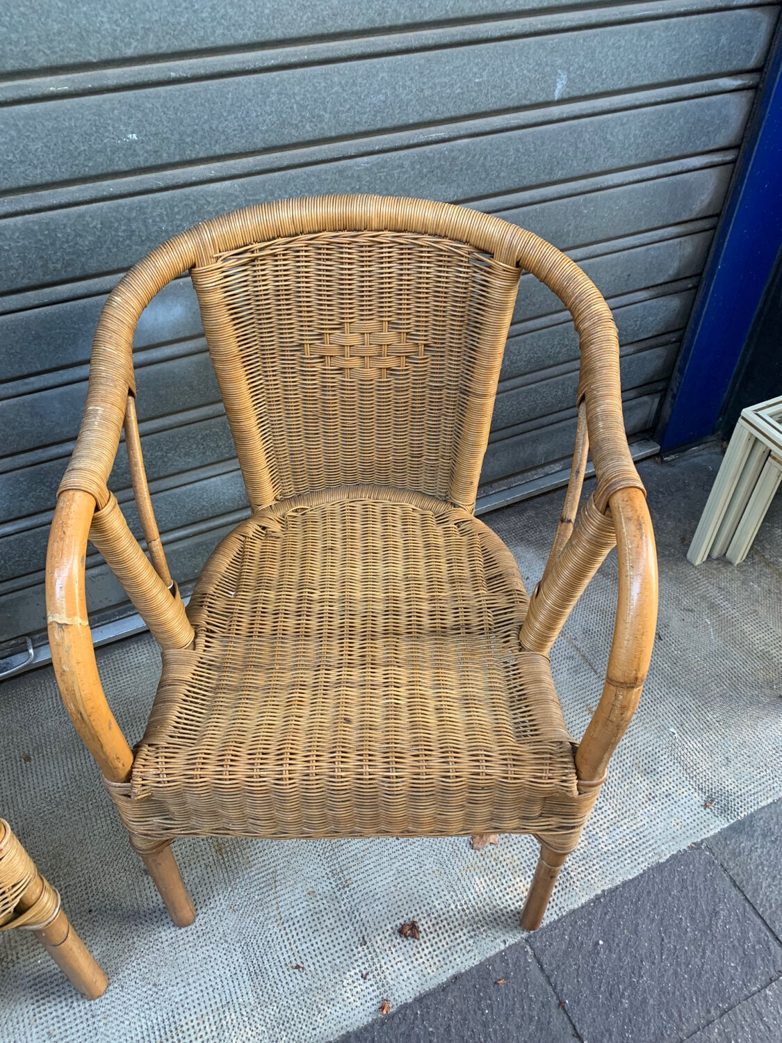 Paire de fauteuils en rotin années 80’