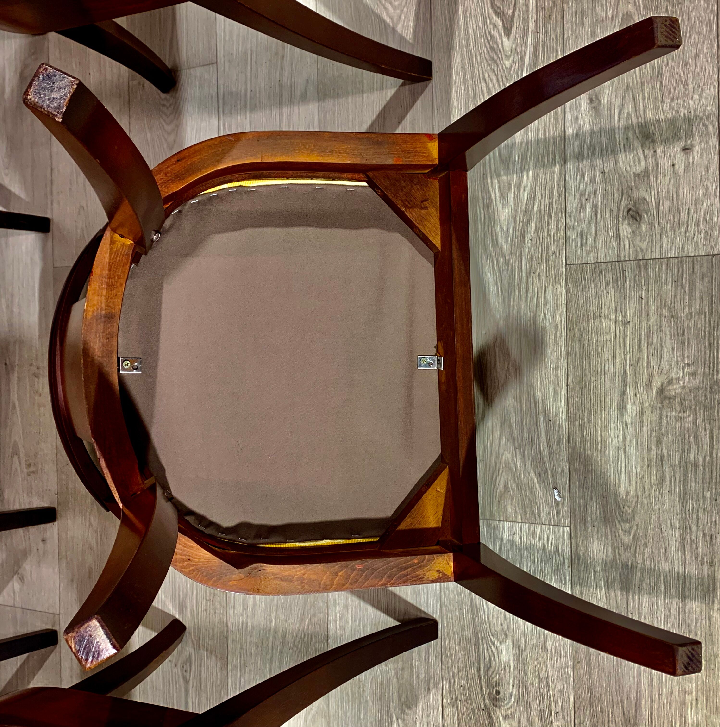 Empire x 6 acajou gondola chairs