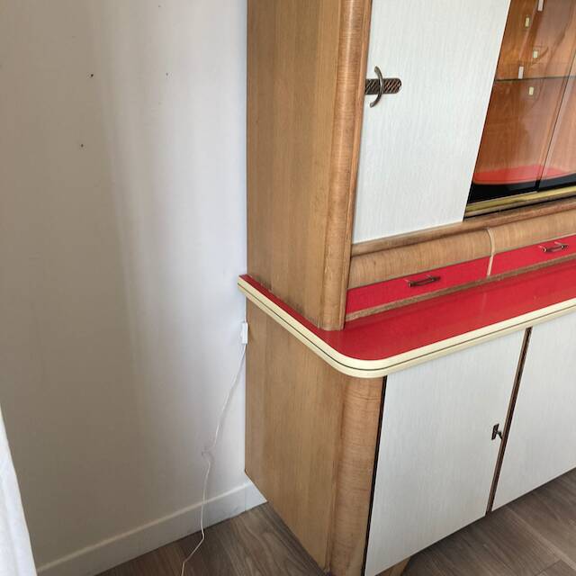 Vintage Formica wood sideboard