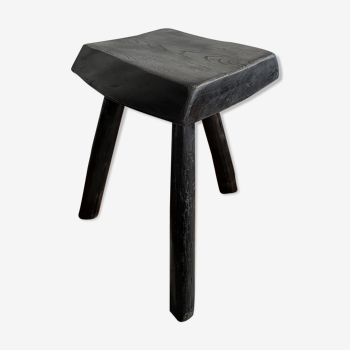 Black brutalist tripod stool