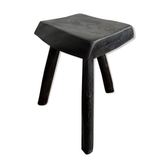 Black brutalist tripod stool