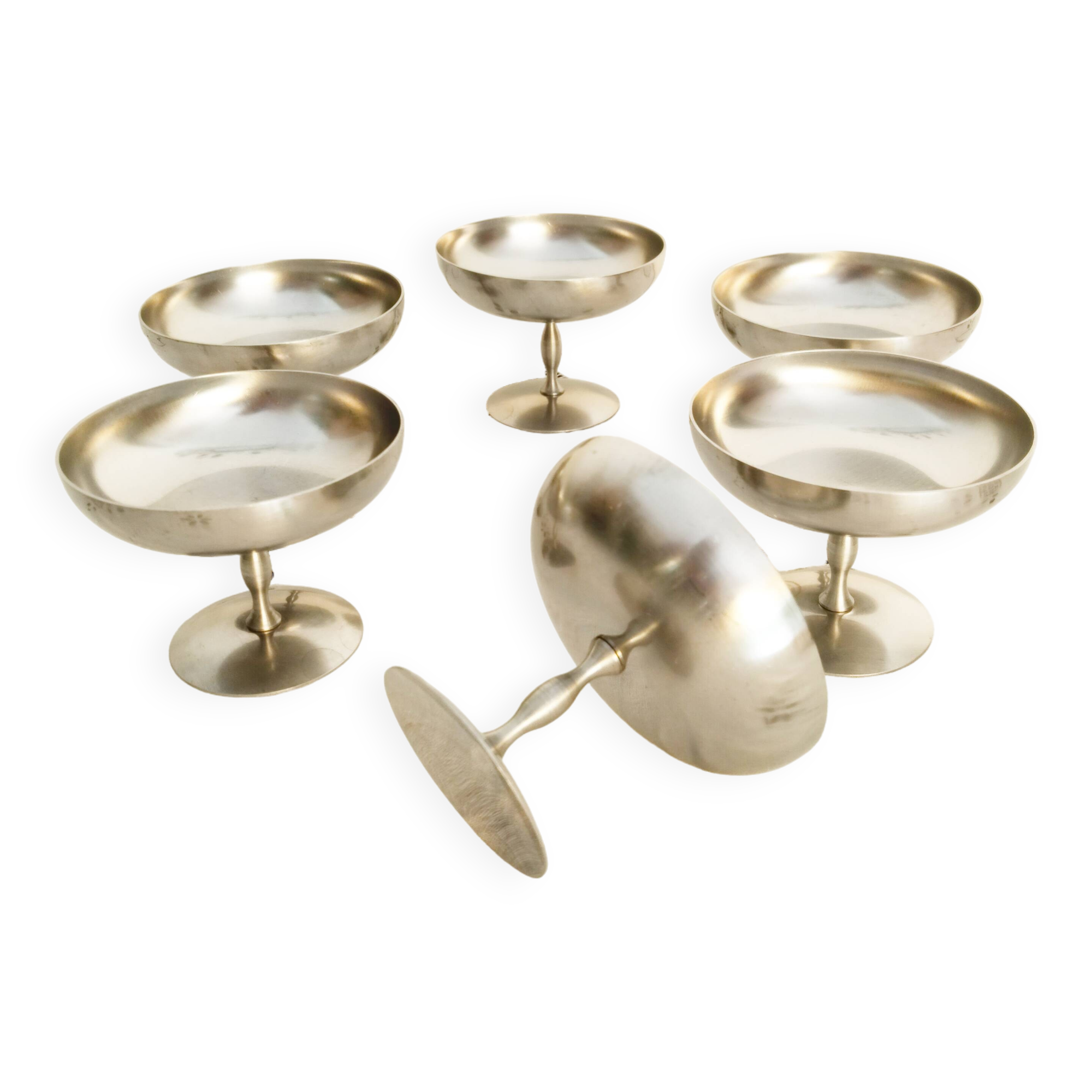 Ice cream or sorbet cups, set of 6, in 18/10 stainless steel