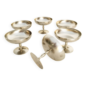 Ice cream or sorbet cups, set of 6, in 18/10 stainless steel