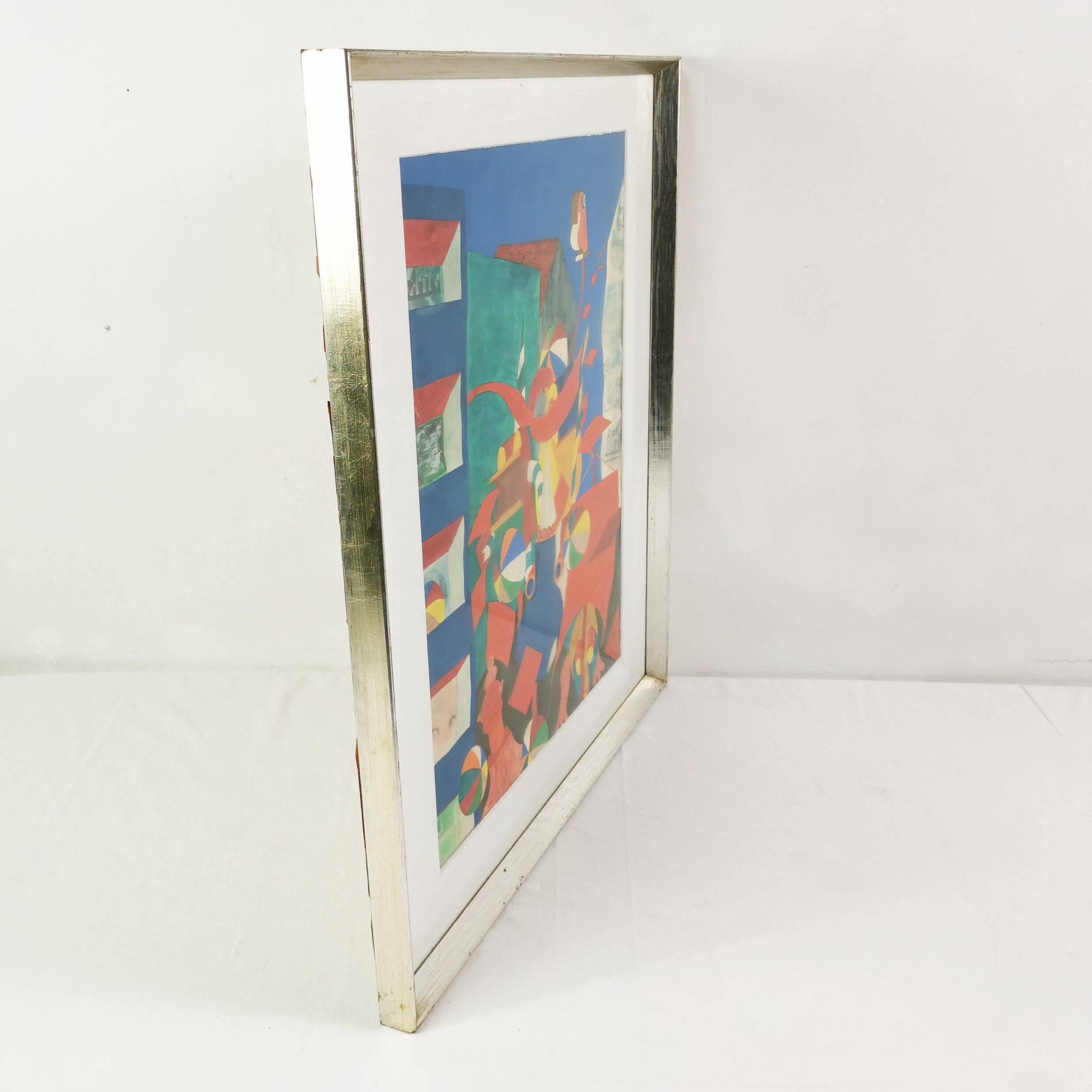 Surrealist painting, Bent Karl Jacobsen, Denmark 1970s