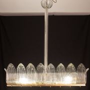 Luxury Large Size Art Decò Chandelier By Barovier e Toso, Murano Glass, 1940