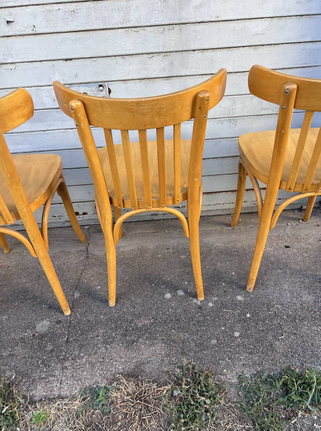 (Lot) 4 Bistro Chairs Light Oak
