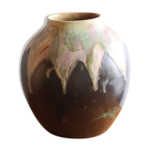vase en grès flammé signé