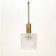 Mid-Century Scandinavian Brass & Crystal Glass Ceiling Lamp by C. Fagerlund