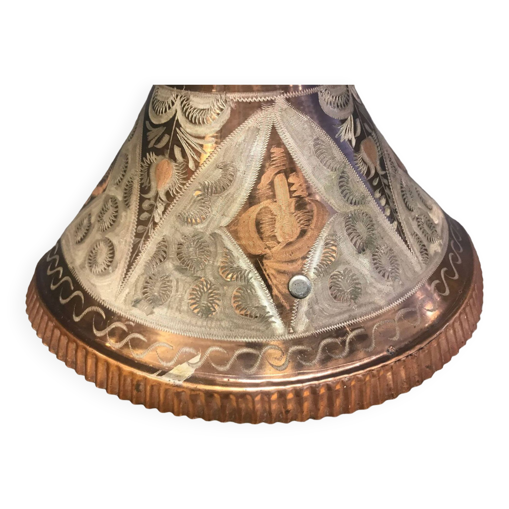 Hand Carved Antique Metal Lamp