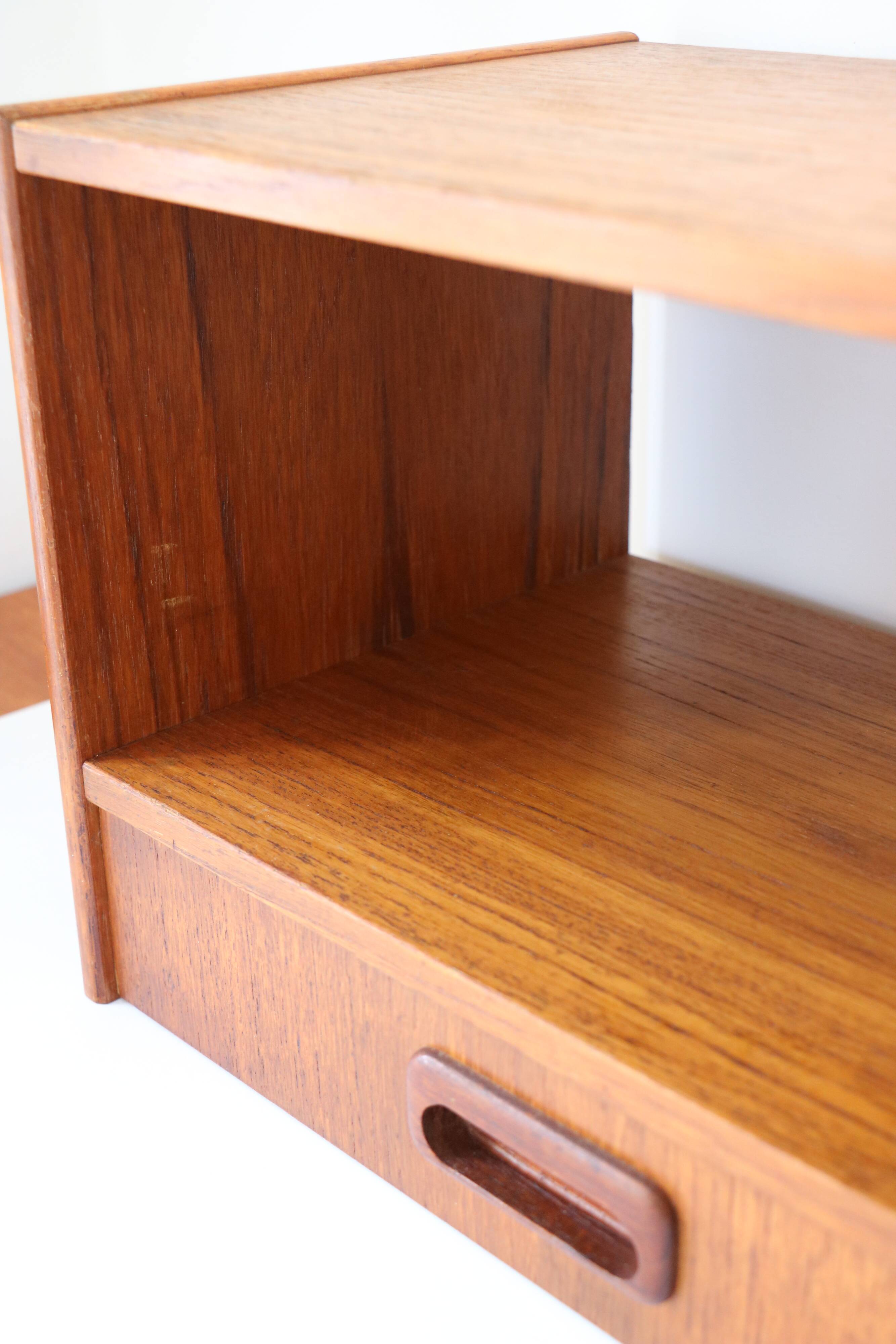 Wall-mounted bedside table with drawer, Scandinavian, 1960.