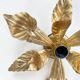 Applique fleur vintage en métal doré à la feuille d'or