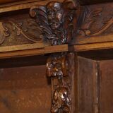 Large Victorian oak carved angular library