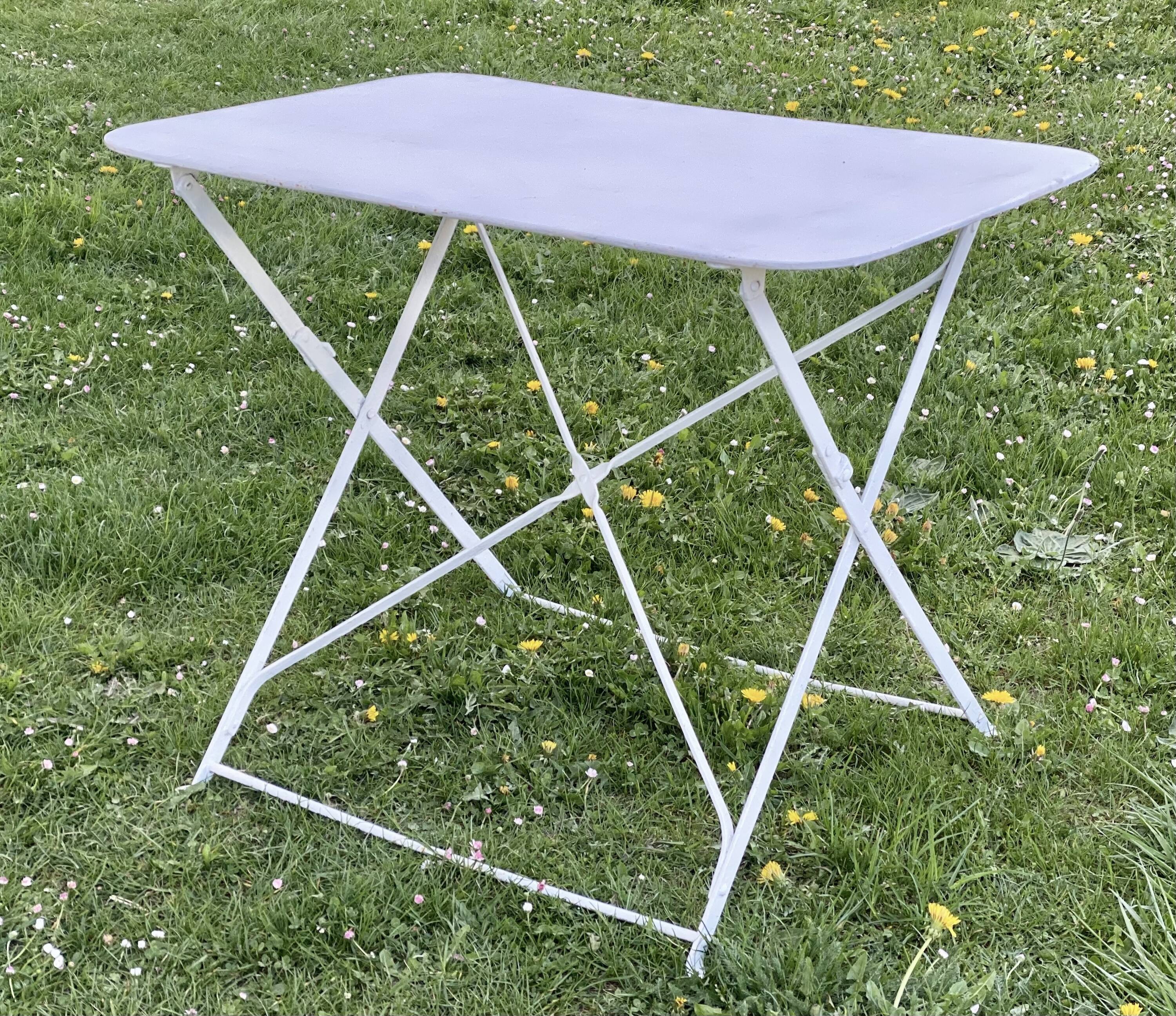 Vintage 1950s wrought iron folding garden table