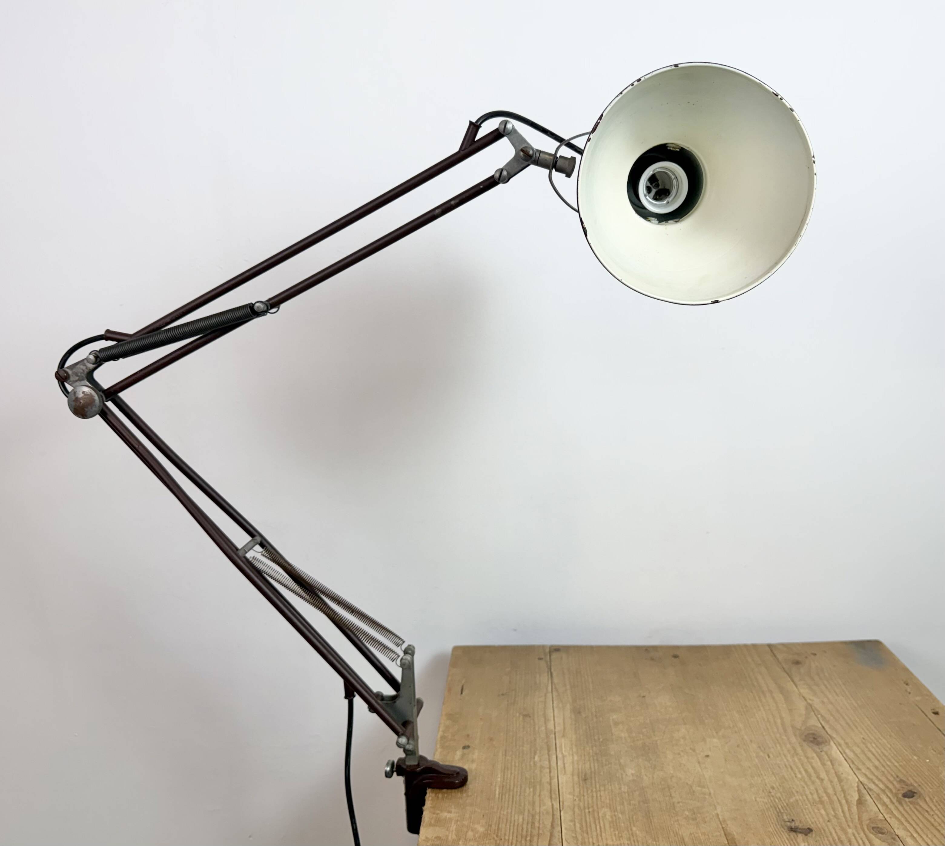 Vintage Brown Architect Table Lamp from Napako, 1950s
