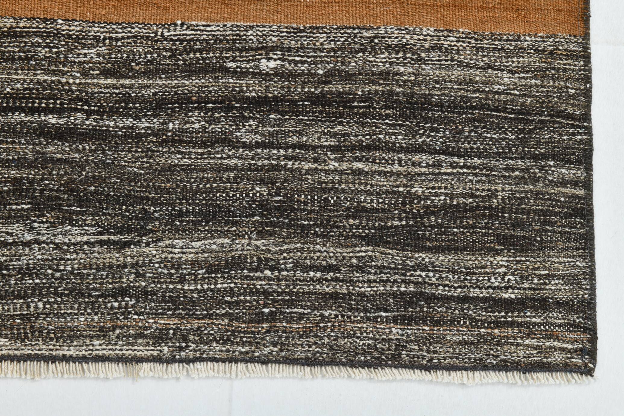 Tapis de couloir Kilim rayé marron crème 2x9, tapis de cuisine, 69x272 cm