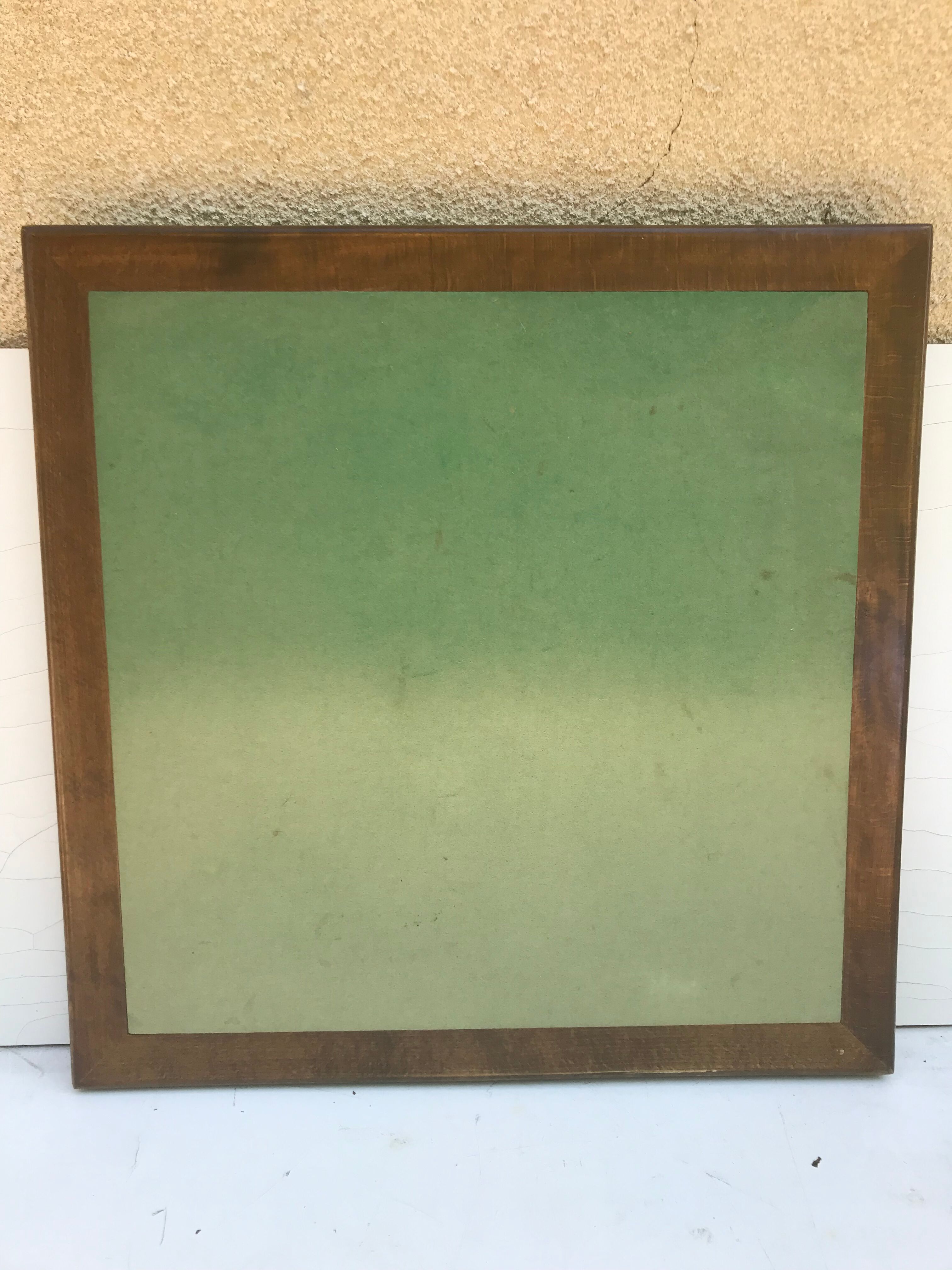 Ancienne table a jeu pliante marque meblutil et son plateau en feutrine verte vintage
