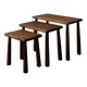 Vintage Oak Nesting Tables (Set of 3) – Rustic Modernist Side Tables, 1970s