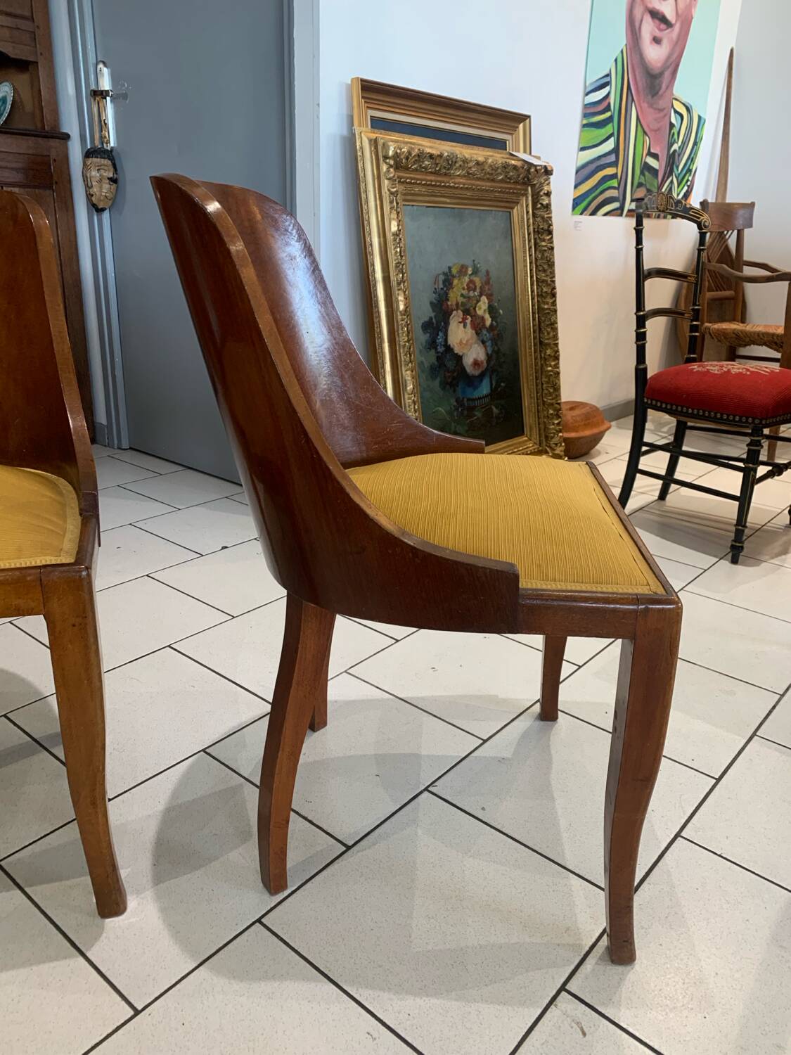 Paire Chaise Gondole Art Deco De Coene Circa 1930