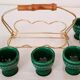 Green ceramic egg cup set 60