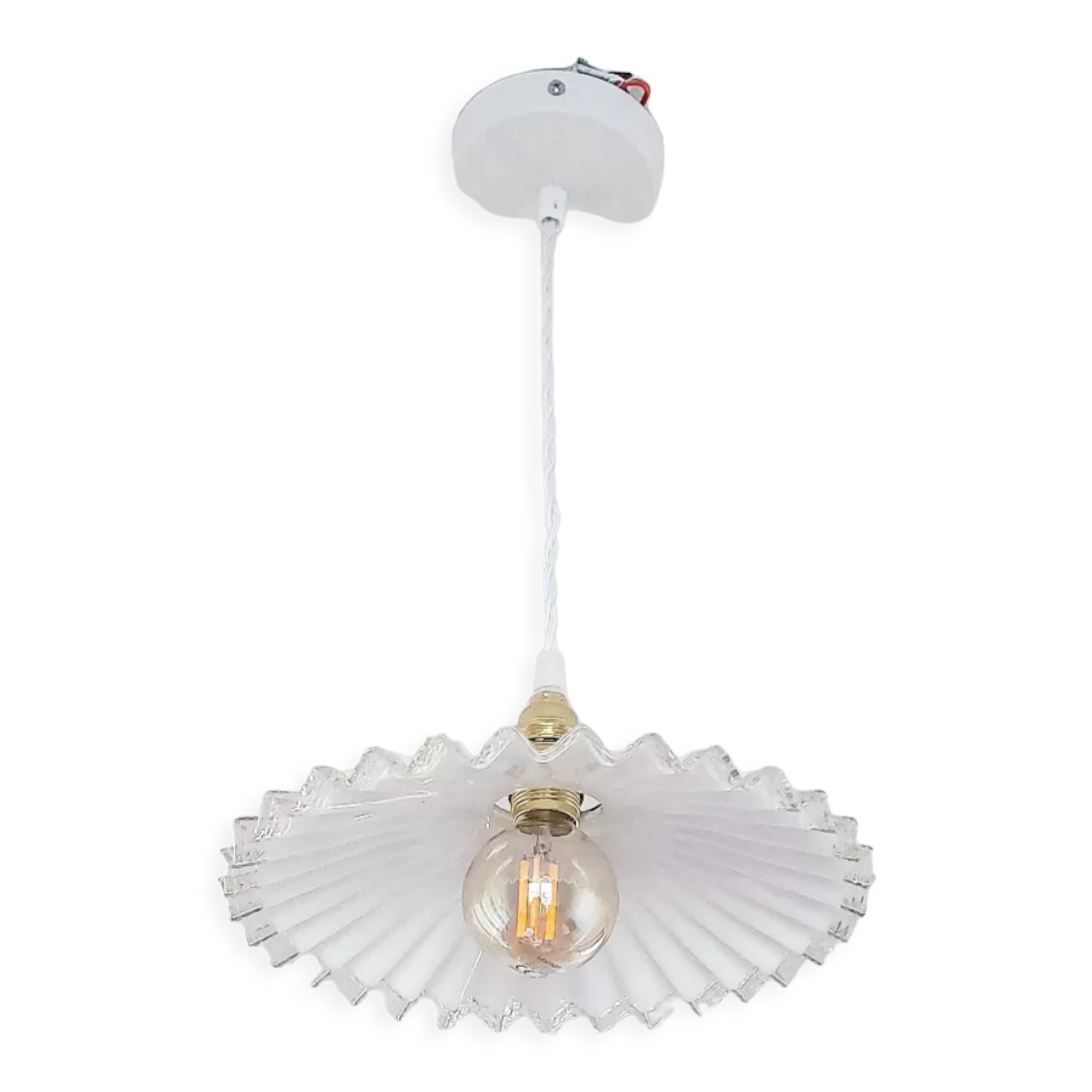 Vintage opaline pendant lamp