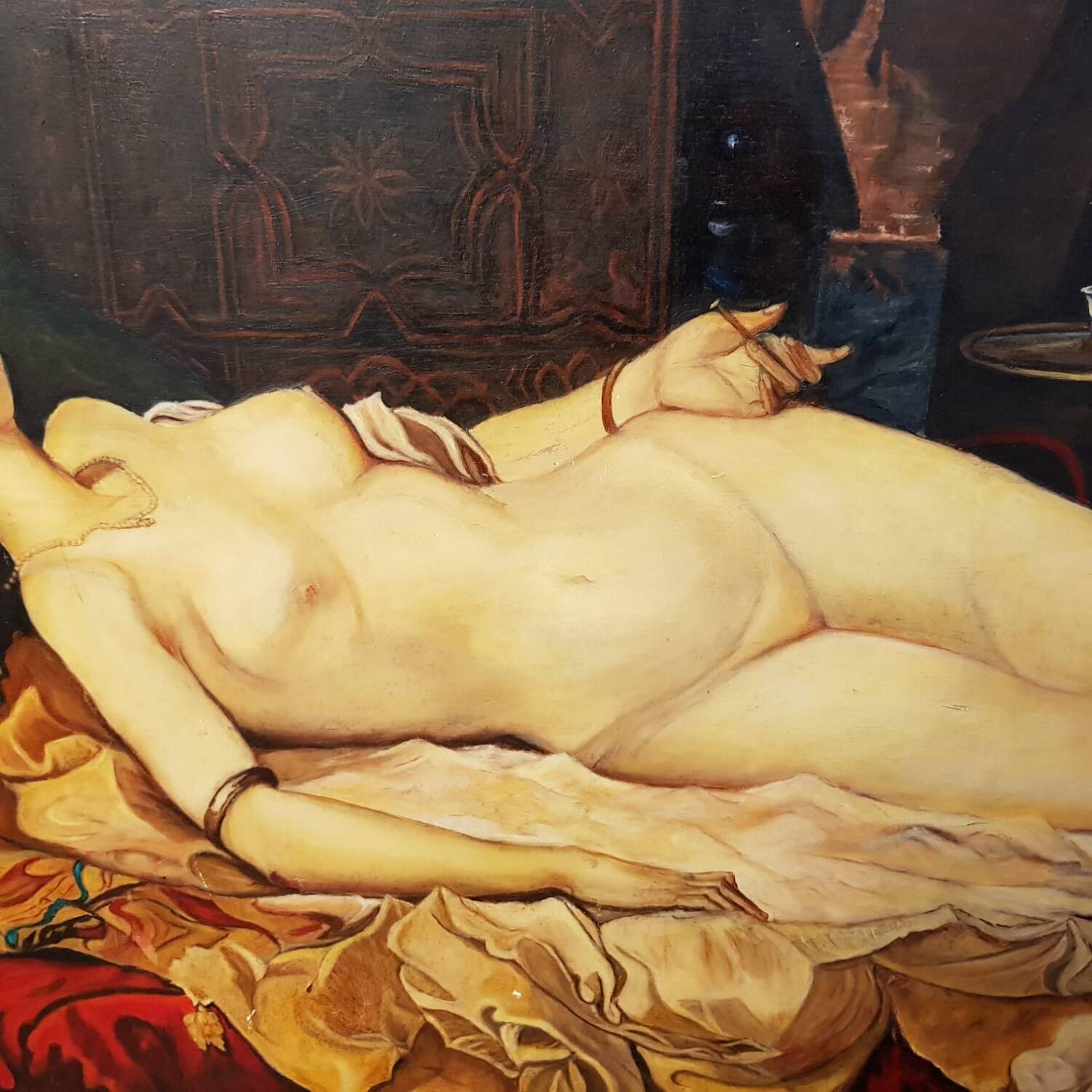 The Odalisque painted on wood 155x110cm