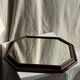 Vintage brown wooden octagonal mirror 58x48