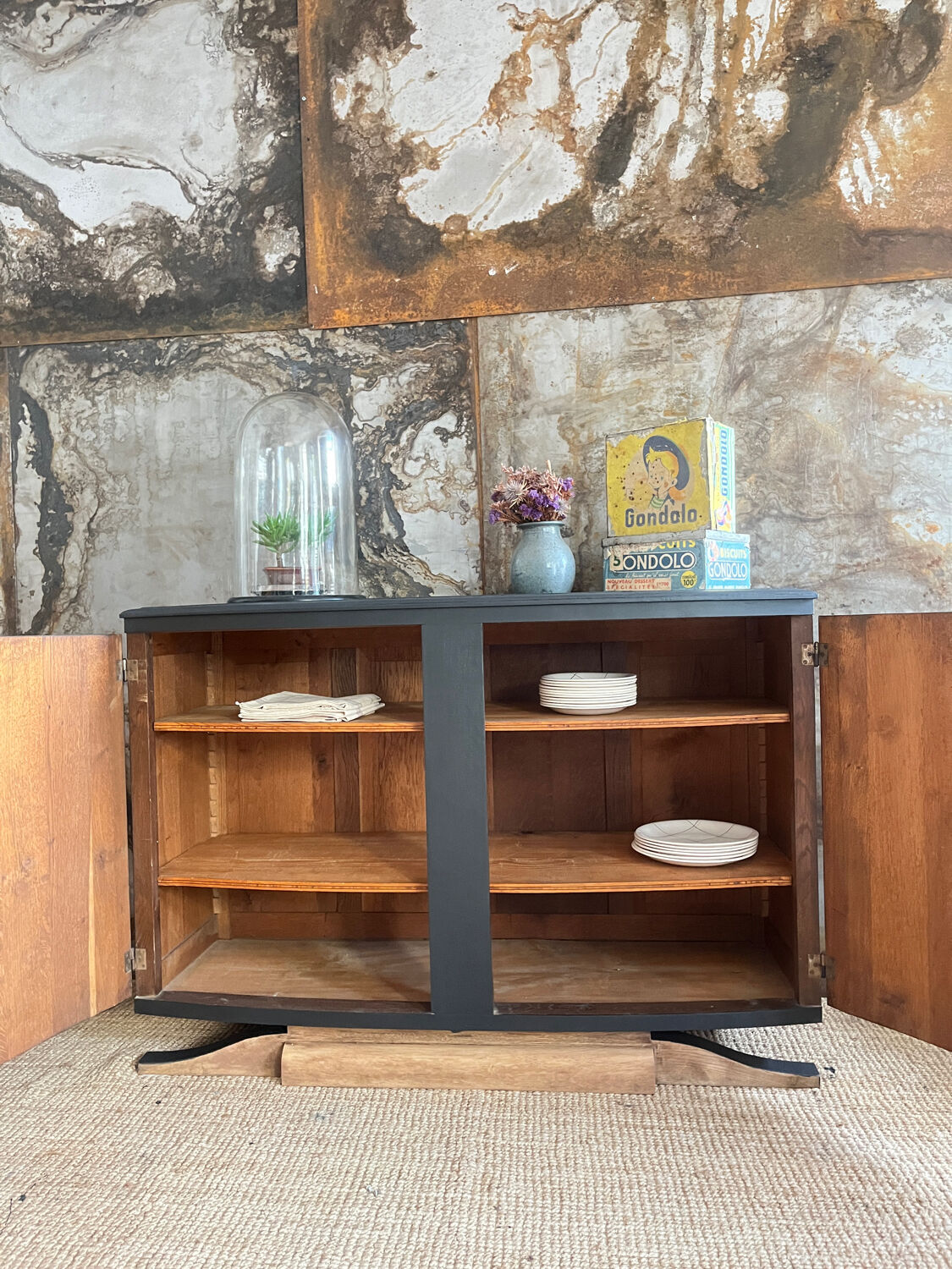 1930s sideboard with mustache feet