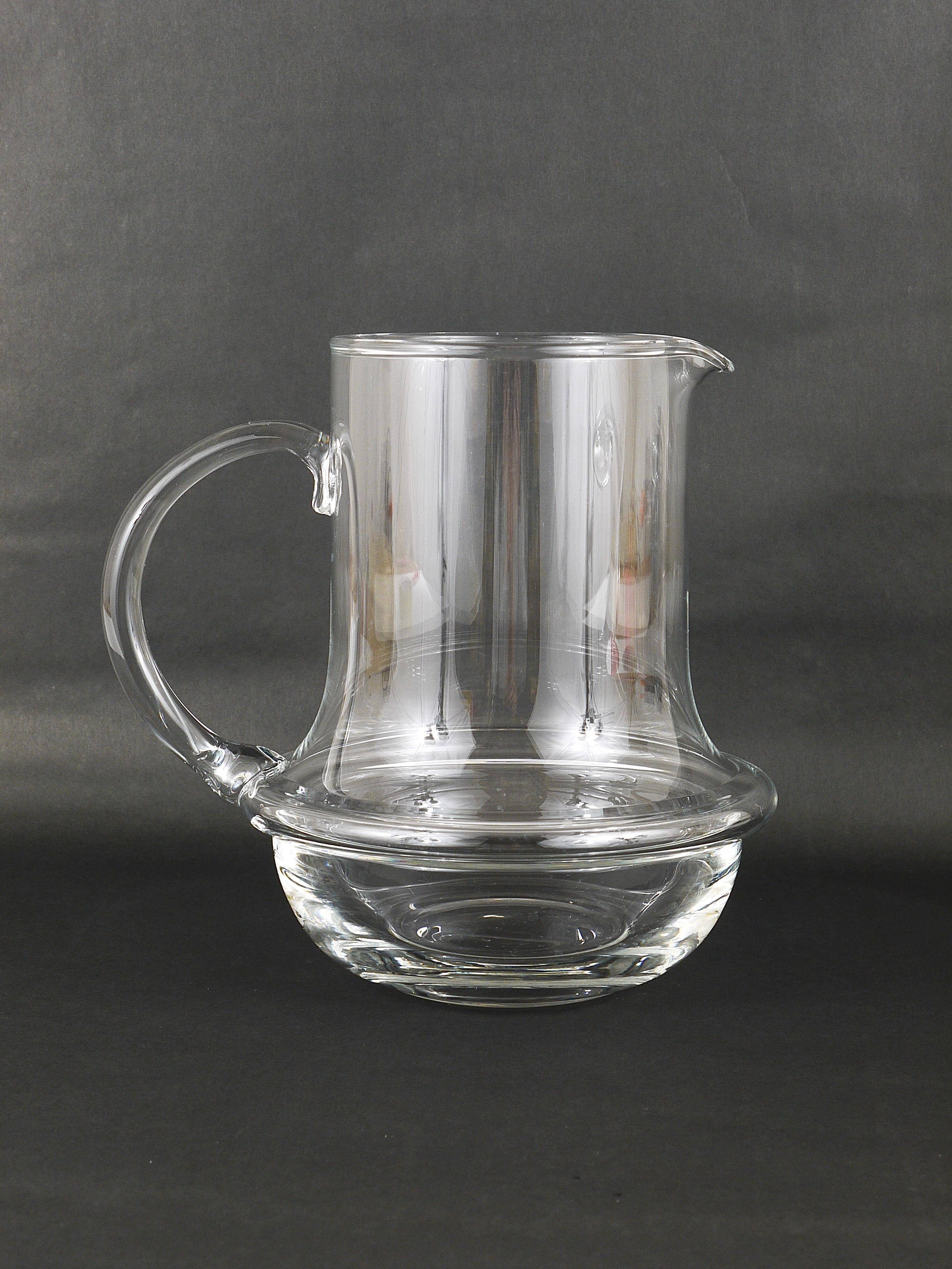Mid-century glass pitcher by Carl Auböck, Ostovics Culinar, Austria, 1970s.