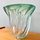 Val St Lambert Green Glass Vase from Belgium