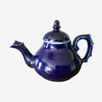 Old teapot midnight blue porcelain