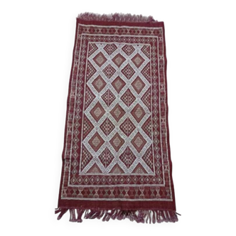 Tapis margoum marron tissé mains en laine naturelle