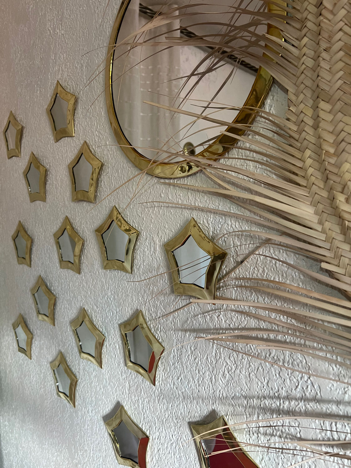 Ensemble de miroirs en laiton – décoration murale artisanale