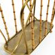 Rare Mid Century Modern magazine rack made of solid brass and genuine bambo