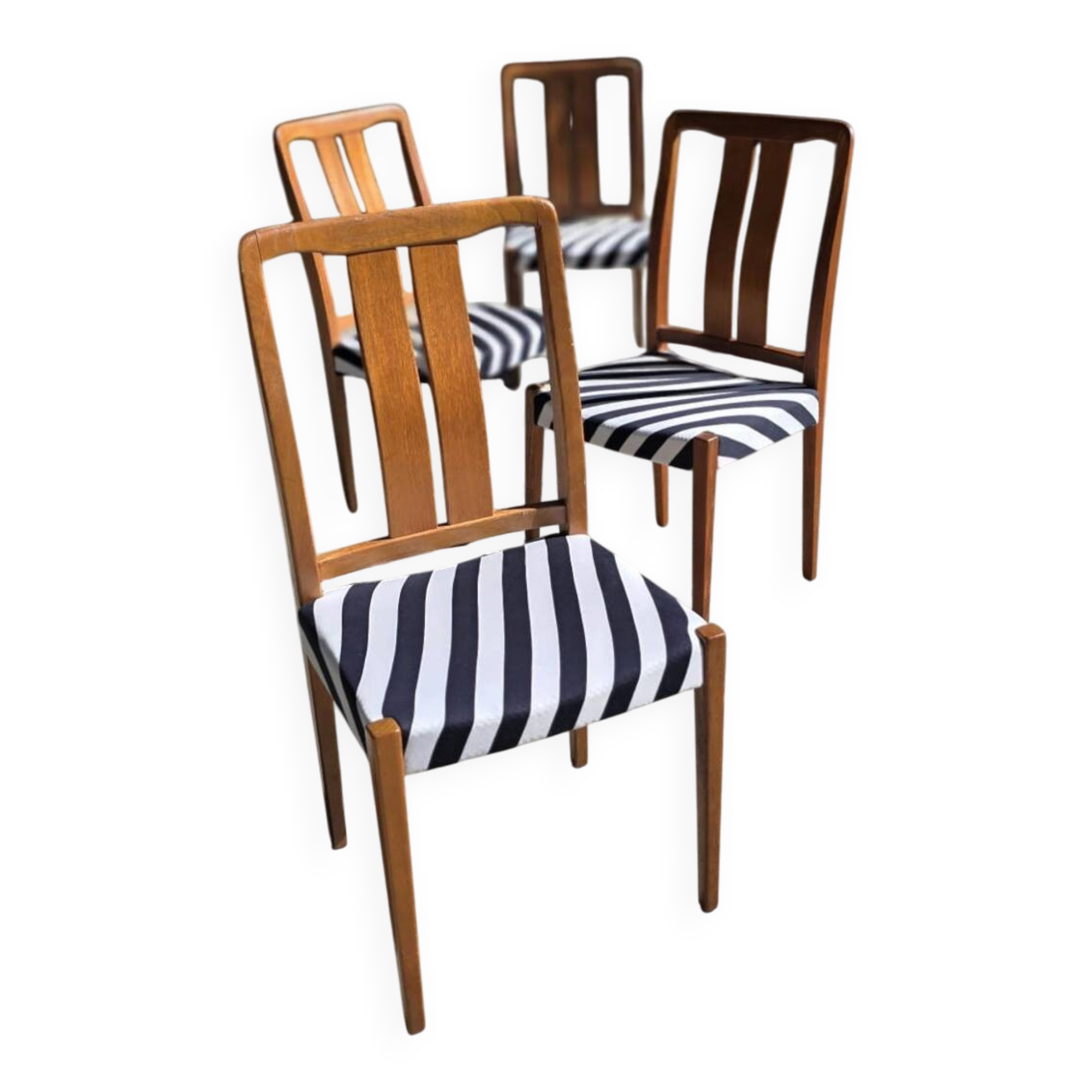 Set of 4 vintage Troeds chairs in teak, Sweden, 1970s.