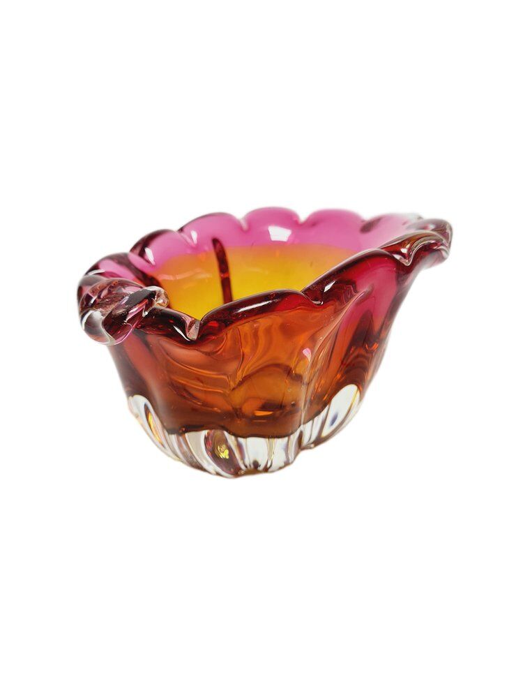Decorative bowl by J. Hospodka for Chribska Glassworks, Czechoslovakia, 1960s