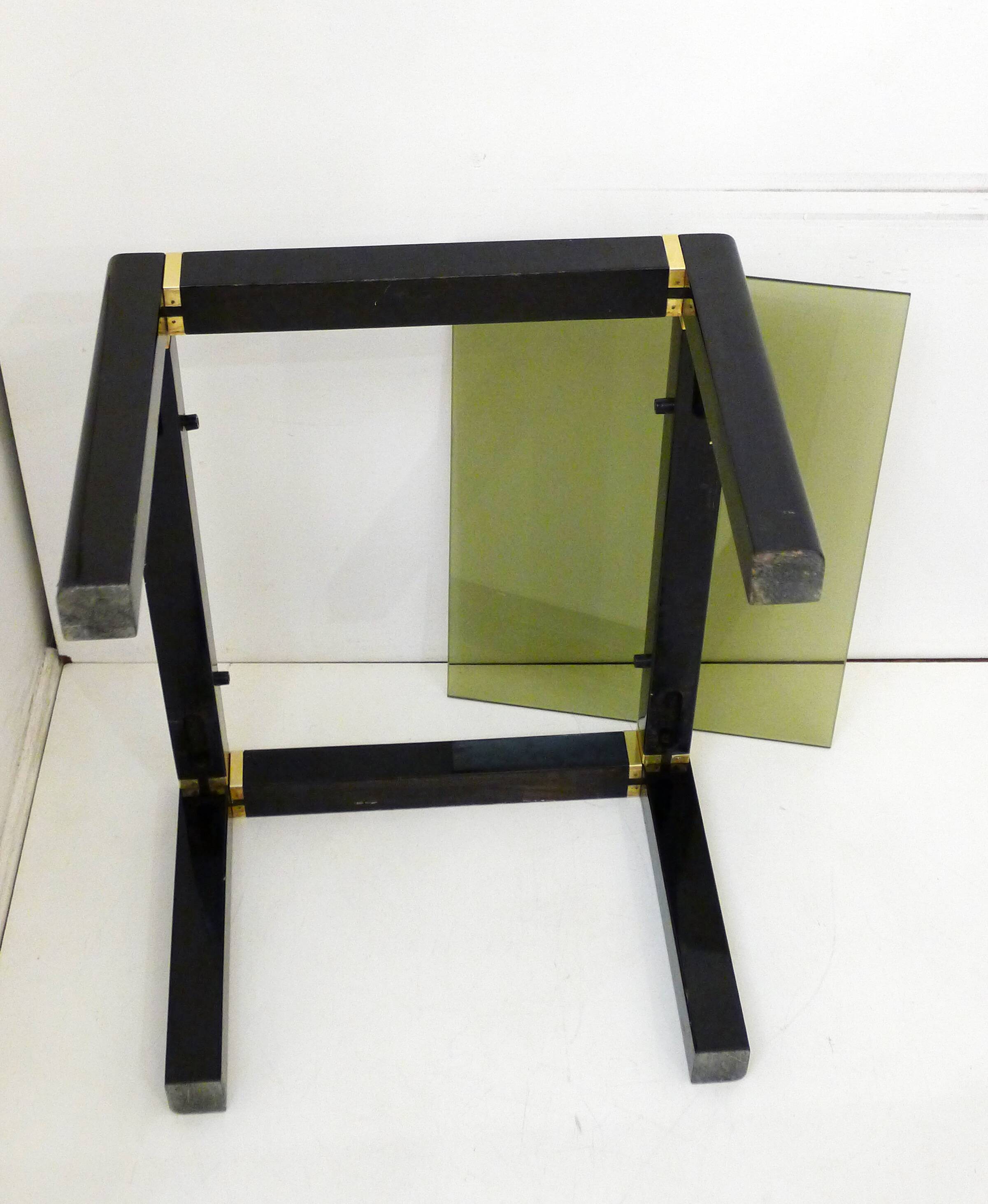 Black wood & smoked glass coffee table