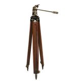 Vintage wooden photo/camera tripod, gitzo n°3, industrial lamp base