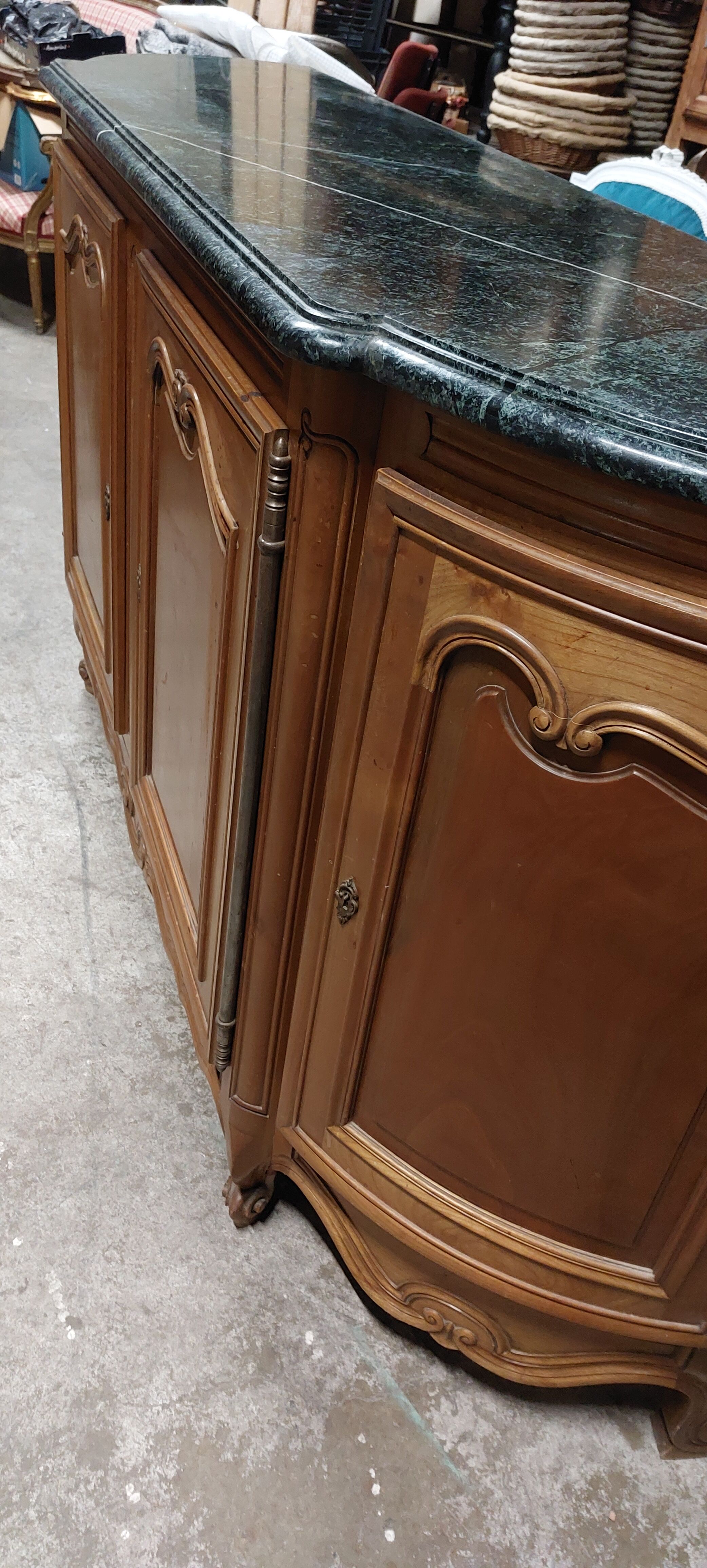 Louis XV style sideboard in cherry wood 4 doors