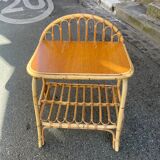 Rattan side table