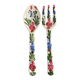 floral ceramic cutlery - vintage kitchen wall decor - set of