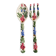 floral ceramic cutlery - vintage kitchen wall decor - set of
