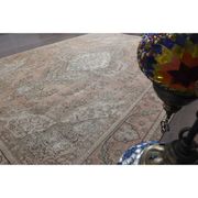 1970s Vintage Persian Handmade Wool Cotton Orange Area Rug 285x381