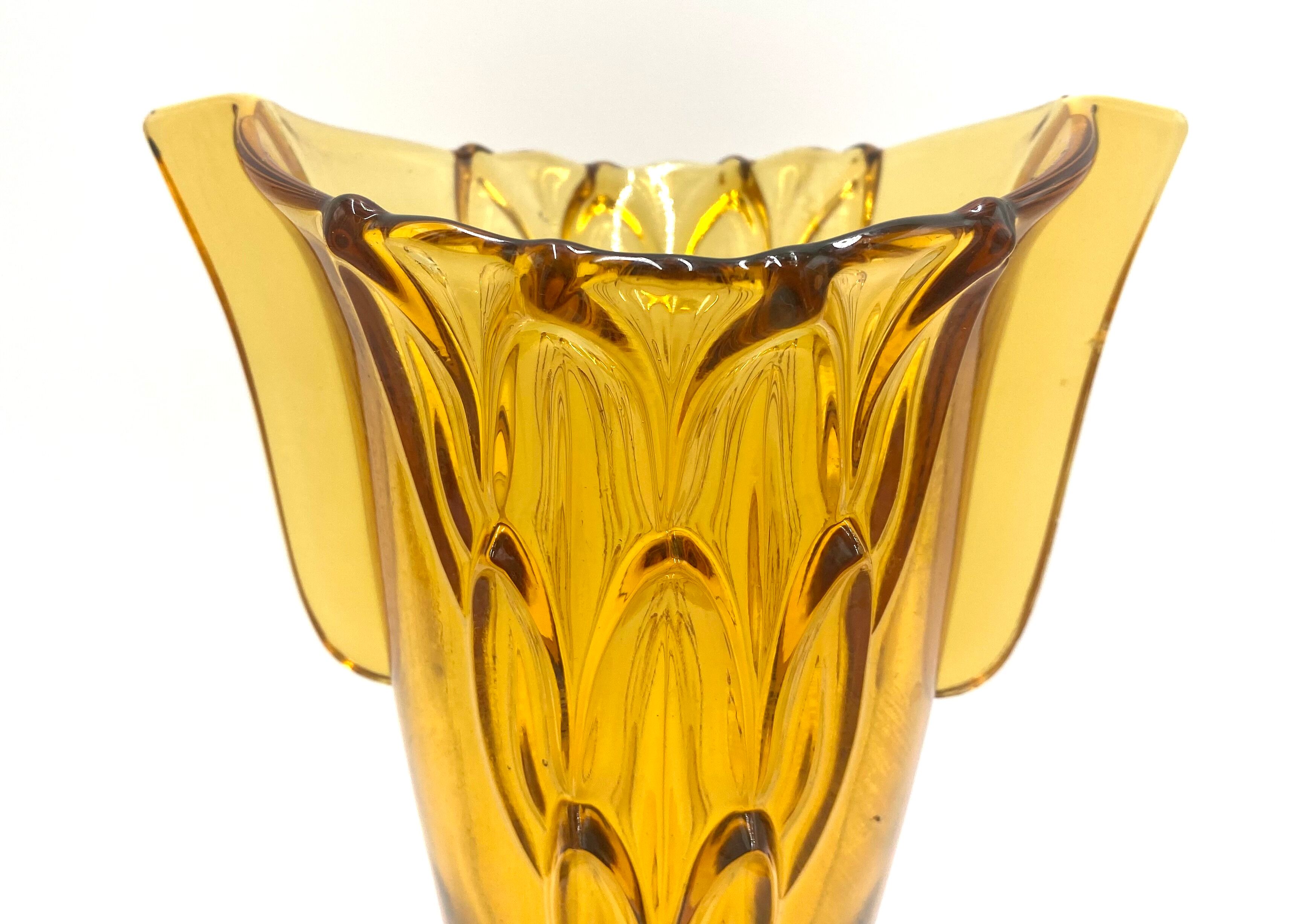 Art deco vase, stölzle hermanova hut, czech republic, 1930s
