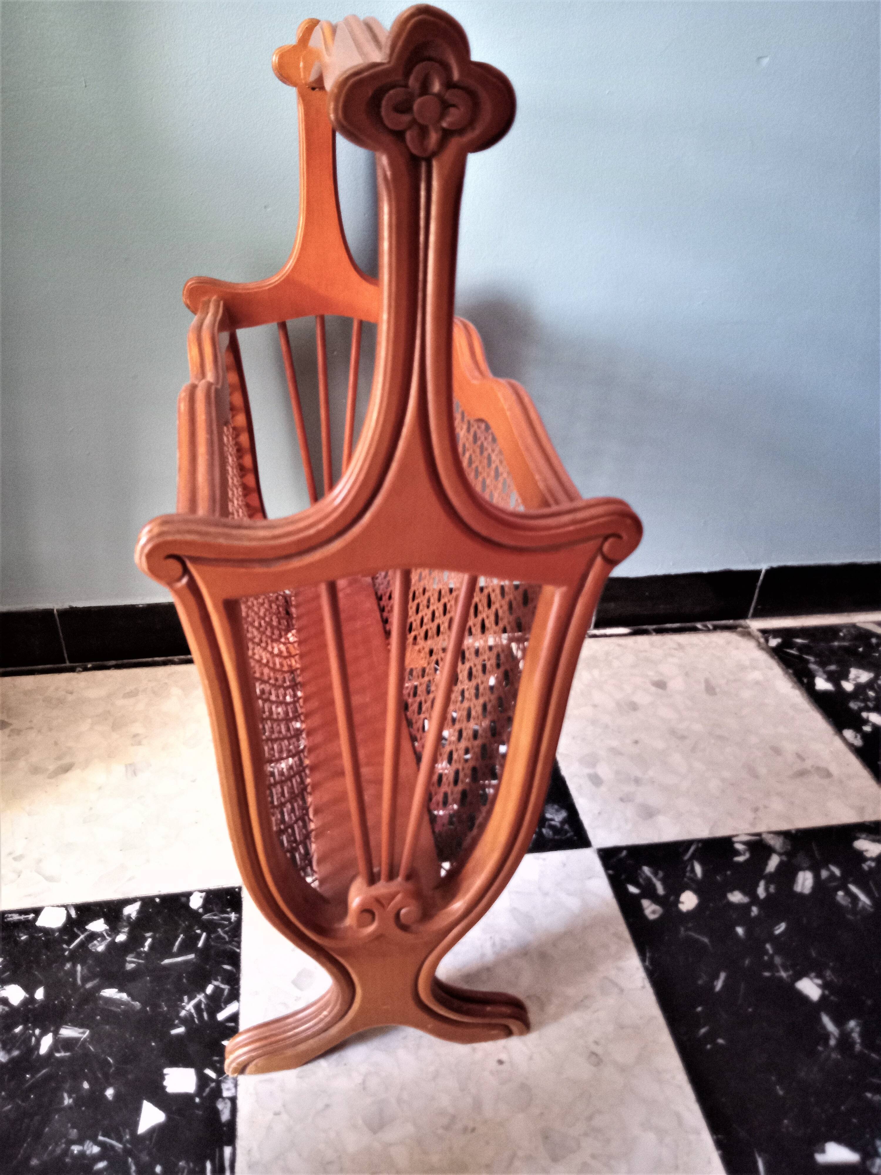 Wooden Art Nouveau magazine holders