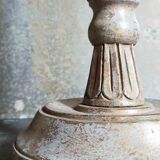 Foot of lamp turned wood carved patina old nineteenth